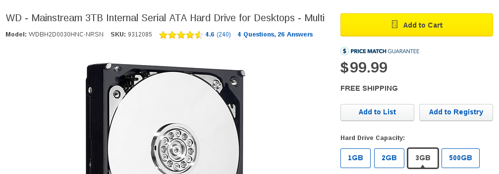 The 3GB 3TB drive